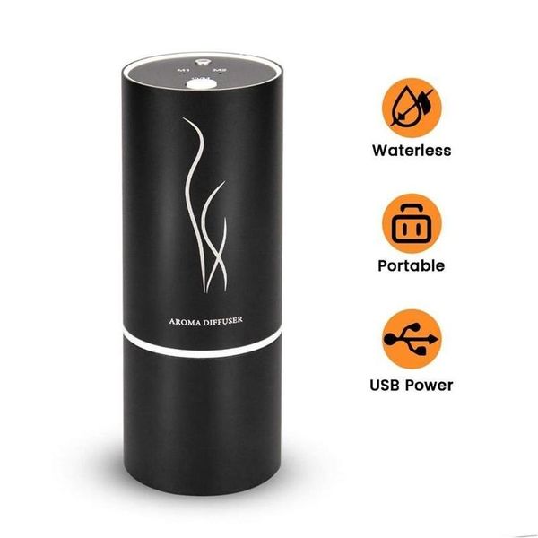 Diffuseurs d'huiles essentielles Huile sans eau Nebizer Diffuseur Purificateur d'air Mini Arôme de voiture avec deux modes rechargeables Portable Essential Drop Dhynz