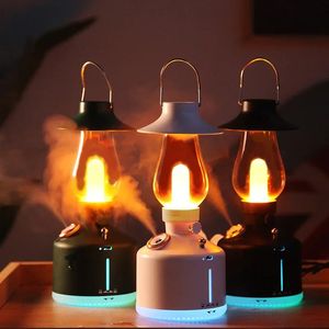 Essentiële oliën diffusers Draadloze luchtbevochtiger Campinglamp Aromatherapie diffuser met LED-licht USB Oplaadbare Retro Kerosine Mist Maker voor thuis 231212