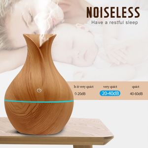 Diffuseurs d'huiles essentielles Woodgrain Humidifier 130ml Mini USB Aromatherapy Mist Diffuser Portable Vaporizer Pour Home Room Yoga 230525