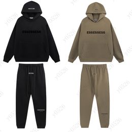 Essentialclothing Designer Herren Damen Hoodies Jogginghose Set Herbst Winter Lässige Mode ES Brief Markendruck Stil Große Größe Hoodies Sweatshirts Mantel Y0526