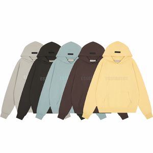 sudadera con capucha esencial sudadera con capucha de diseñador sudaderas con capucha para hombre estampado de letras sección de diseño de cremallera manga larga cuello redondo suéter suelto ropa de calle de algodón gris blanco