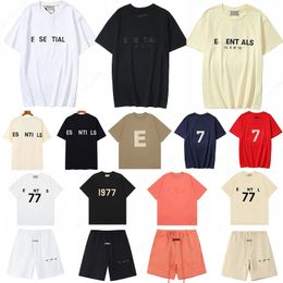 Diseñadora camiseta Ess77 Marca esencial Camisa de verano Camisa informal Hombres secos Manaje corto y transpirable Luxury Essentiallshorts para mujeres