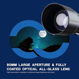 Esslnb 80 mm télescope astronomica pour les adultes et les enfants - comprend un filtre de lune, une image verticale, un réflecteur 10x, un trépied et un sac portable - parfait pour les voyages astronomiques
