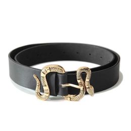 Essories ceinture en cuir avec boucle serpent fraîche et punk pun cuir ceinture dames vêtements accessoires de luxe ceinture pour jeans robe j240506