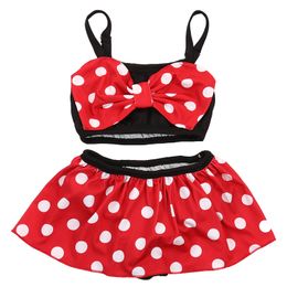 EST Baby Children Girls Bikini Set Bow Polka Dot Two Pally Swimsuit Swimwear 0 5Years Toddler Kids Girl Summer Bathing Suit 220530