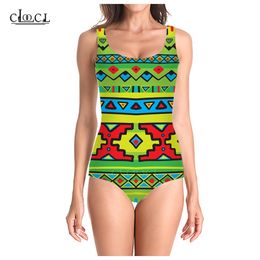 Est bohème Tribal Totem impression 3D filles une pièce été maillot de bain sans manches mince Sexy femmes mode maillot de bain 220617