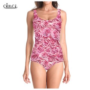 Est mode coloré Rose fleur impression 3D filles une pièce maillot de bain maillots de bain sans manches Sexy maillot de bain 220617