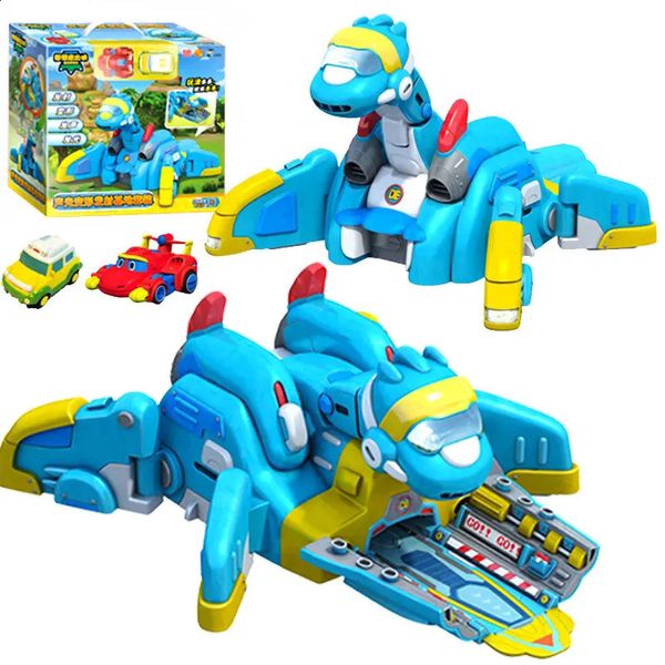 est Gogo Dino ABS Base de lanzamiento con figuras de acción de sonido REXPINGTOMOVIKI Transformación dinosaurio juguetes para niños 240130