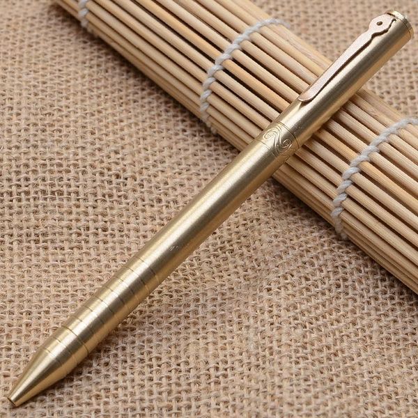 EST HABING BRASS Signature Pen Unisexe Metal Slim Rouleau avec école de papeterie à clip et fournitures de bureau