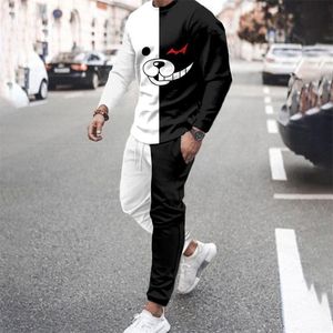 est lange mouwen t -shirt voor mannen sets 3D print trend herenkleding outfits casual sportbroek pakken mode streetwear 220726