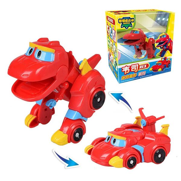 EST MIN GOGO DINO ABS ABS DIGATION CAR / AVION FIGURES D'ACTION REX / Ping / Viki / Tomo Transformation Dinosaur Toys for Kids Gift 240517