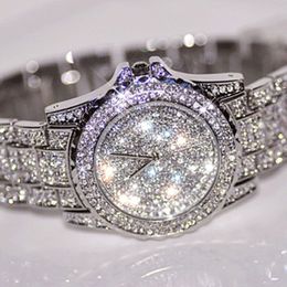 est s Dameshorloges Mode Diamanten Jurk Horloge Hoge Kwaliteit Luxe Strass Dameshorloge Quartz Horloge Drop 1908