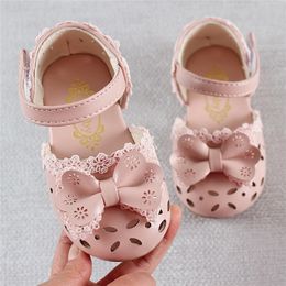 est été enfants chaussures MT-CS mode cuirs doux enfants sandales pour filles enfant en bas âge bébé respirant Hoolow Out Bow chaussures 220425