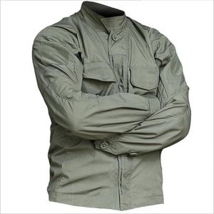 Est chemise tactique à manches longues, uniforme de soldats militaires, chemises cargo multi-poches de haute qualité, vêtements de Camouflage 220401