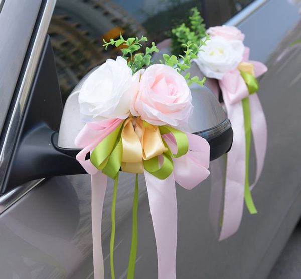 Ange éternel mariage voiture habiller fournitures de mariage usine lot Eucalyptus Rose fleur artificielle