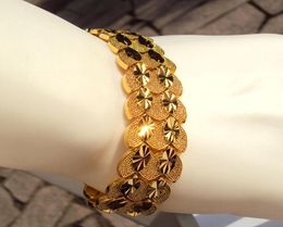 Classiques éternels hommes femmes039s Bracelet large 23K 24K THAI BAHT jaune fin or massif GP Bracelet Twin 79 pouces 4911148