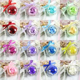 Eternal Flower Sleutelhanger Clear Acrylic Ball Transparent Bol 5 cm Rose Sleutelhanger Valentines Gift Trouwmartelaars