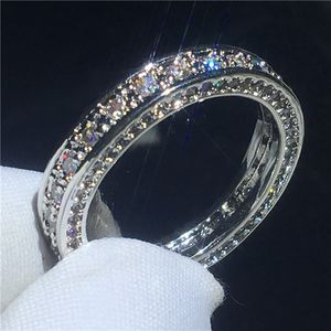 Eternal Promise Ring 5A CZ Stone White Gold Filled Engagement Wedding Band Ringen voor Dames Bruids Vinger Sieraden