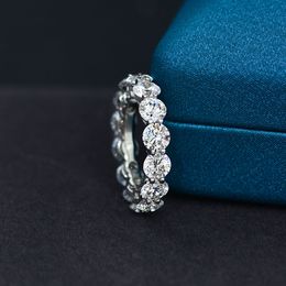 Eternity 5mm Moissanite Ring 100% Originele 925 sterling zilveren Party Wedding band Ringen voor Vrouwen Fine Engagement Sieraden