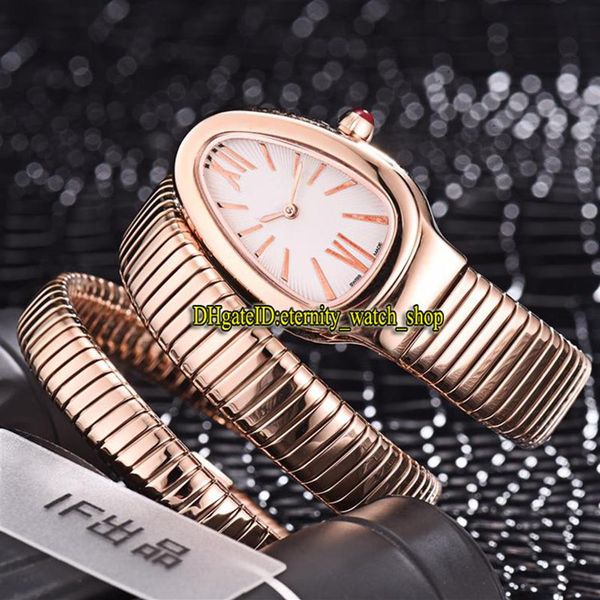 Eternity 8 Color bon marché haute qualité 103002 White Dial Dial Swiss Quartz Watch Rose Gold Case double boucle Bracelet Fashion Lady W290C