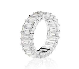 Eternity Emerald Cut Lab Lab Diamond Ring 925 STERLING Silver Engagement Mariage des femmes pour femmes bijoux GIED2902740