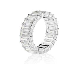 Eternity Emerald Cut Lab Lab Diamond Ring 925 STERLING Silver Engagement Mariage des femmes pour femmes bijoux GIED5110594
