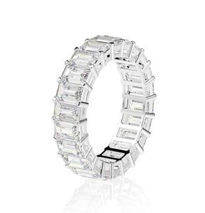 Eternity Emerald Cut Lab Lab Diamond Ring 925 STERLING Silver Engagement Mariage ALLANTS POUR LES FEMMES BIELSE DIEU2537005