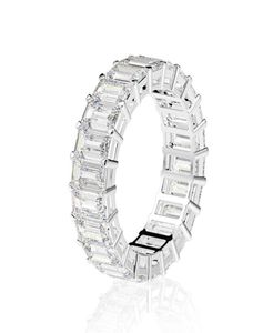 Eternity Emerald Cut Lab Diamond Ring 925 Sterling Zilver Engagement Trouwringen Voor Vrouwen Sieraden Gift3015184