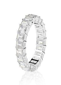 Eternity Emerald Cut Lab Diamond Ring 925 Sterling Zilver Engagement Trouwringen Voor Vrouwen Sieraden Gift2803419