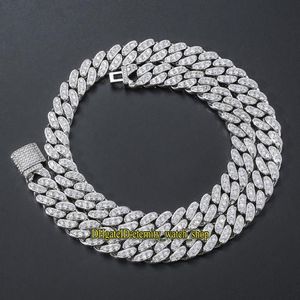 éternité hip hop européen et américain 13mm CZ Diamonds collier cubain collier hip hop pour hommes simple rangée de diamants glacés Ou2212