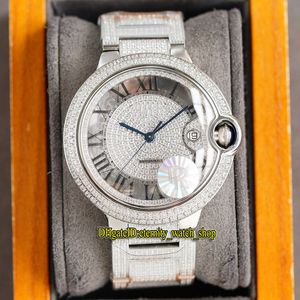Eternity Juwelen Horloges 902049 RFF V7 editie 99009 Gypsophila CZ Diamond Dial Super 2836 Automatische Diamanten Case Iced Out Mens Horloge Stalen Armband 902006 00582