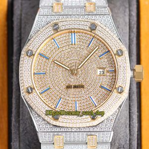 Eternity Sieraden Horloges RFF 15400 Laatste producten A3120 Automatische Volledig Iced Out Mens Horloge Gouden Diamond Diamant Diamanten Case 15202 67652 15502 Twee Tone Bracelet