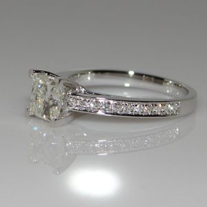 Eternity Jewelry 1.5ct 5A Zirkoon CZ 925 Sterling Zilver Dames Engagement Bruiloft Band Ring SZ 4-10 Gift