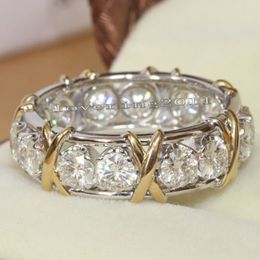 Eeuwigheid sieraden steen 5a zirkoon steen 10kt whiteyellow goud gevuld vrouwen engagement bruiloft band ring sz 5-11