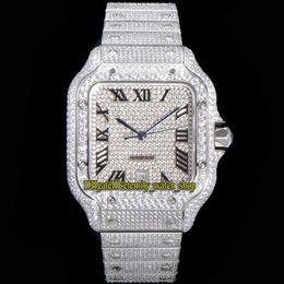 Eternity Jewelry Horloges 2021 TWF 4SA0005 Verharde Diamanten ETA A2824 Automatisch Herenhorloge Volledig Iced Out Diamond Dial Snelschakelaar S279T