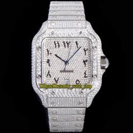 Eternity Sieraden Horloges 2021 TWF WSA0018 verharde Diamanten ETA A2824 Automatische Herenhorloge Volledig Iced Out Out Diamond Arabische Dial Snelle Switch Steel Bracelet Super Edition