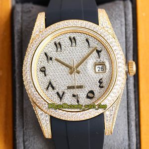 Eternity Joyas Relojes RFF Últimos productos 126334 126333 126233 Números árabes Diamantes Dial 3255 Automático Iced Out Full Reloj para hombre Diamond Gold Case Correa de caucho