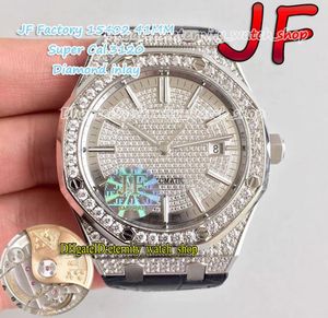 Eternity Lovers regarde JFF Super Version 15452 15400 Gypsophila Diamond Inclay Dial Cal3120 JF3120 Automatic Mens Watch Iced Out 7127627