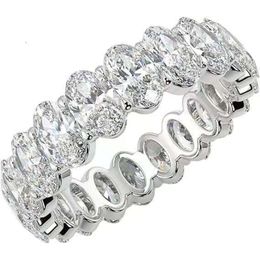 Eeuwigheid ovaal gesneden moissaniet diamanten ring originele sterling sier verloving trouwringen voor vrouwen heren sieraden