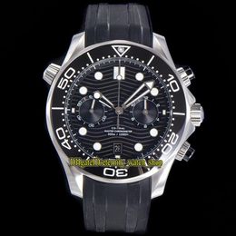 eeuwigheid stopwatch horloges OMF nieuwste 9900 chronograaf automatische zwarte wijzerplaat keramische bezel 44MM herenhorloge duiker 300M 210 32 44 51 2879