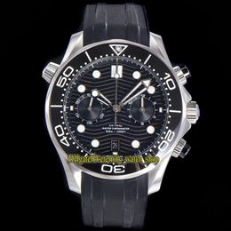 Eeuwigheid Stopwatch horloges OMF Nieuwste 9900 Chronograph Automatische zwarte wijzerplaat keramische bezel 44 mm heren Watch Diver 300m 210 32 44 51 219S
