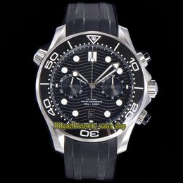 eeuwigheid stopwatch horloges OMF nieuwste 9900 chronograaf automatische zwarte wijzerplaat keramische bezel 44MM herenhorloge duiker 300M 210 32 44 51 202J