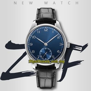 Eternity Horloges ZFF Nieuwste producten 40mm 358305 CAL.82200 ZF82200 Automatische Drie Dimensionale Arabische cijfers Blue Dial Mens Horloge Roestvrij Case Lederen Band