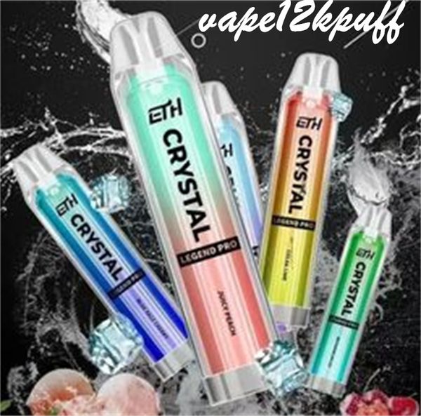 ETH Crystal Legend Pro4000puff Disposable E Cigarettes Puff4k Mesh Coil Vape Pen 20 Flavors 2% Vaporisateurs