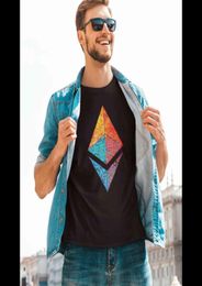 Ethereum Ether ETH Blockchain crypto-monnaie col rond t-shirts Crypto Etherium distinctif Men039s t-shirt Hipster vêtements k8131168459