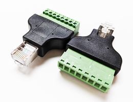Adaptador de conector macho Ethernet 8P8C RJ45 a Terminal AV para Radio CCTV/2 uds.