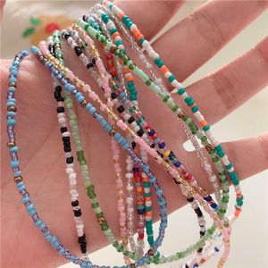 Perles de rocaille ethniques brin Boho Collier ras du cou femmes chaîne Collier charme coloré à la main bohême Collier Femme bijoux cadeau