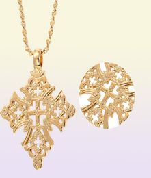 Ethiopië Kruisketting voor vrouwen mannen goudkleur Ethiopische sieraden Afrikaans etnisch geschenk3073774