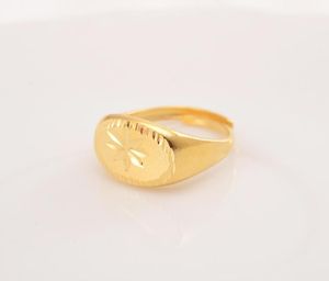 Etiopía dubai 18 k anillo sólido fino oro relleno de oro anillos ajustables ajustables plano figura mujeres039s joyería adolescente hallow6617541