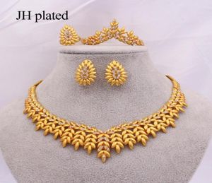 Ensembles de bijoux en Éthiopie pour femmes collier d'oreilles Gold Collier Bracelet Ring Dubaï Africain Indian Bridal Wedding Set Gifts Collares 2011304207220